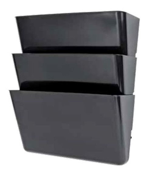 Wall File Holder-3 Pockets Letter/Smoke