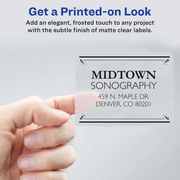 Address Labels, Shipping, 8 1/2" x 11", Matte Clear, (10/Box)