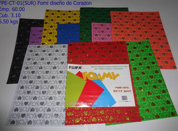 Foamy Sheets 10Pk-Glitter-Hearts