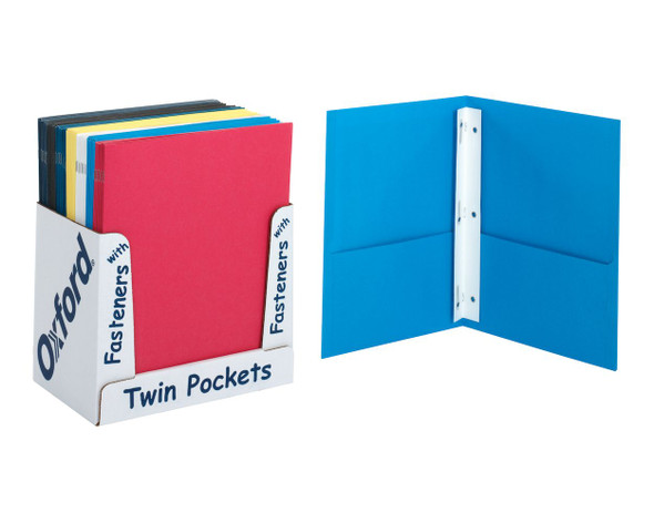 Report Cover Twin Pockets w/3 Fasteners Assorted Colors