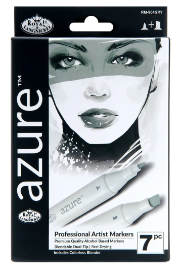 Markers AZURE Grayscale 7ct.