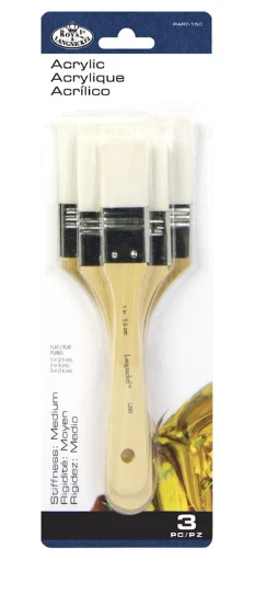 Brush Set-Taklon/Large Area Flat White Bristles  3ct. (ASG R11-P3)