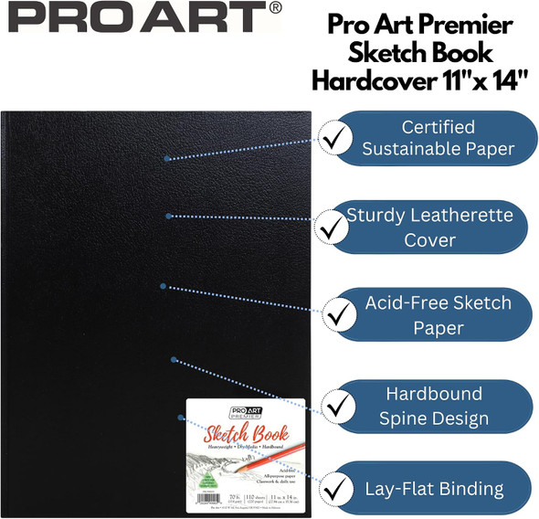 Sketch Book 11 x 14" Hardbound 110 Sheets