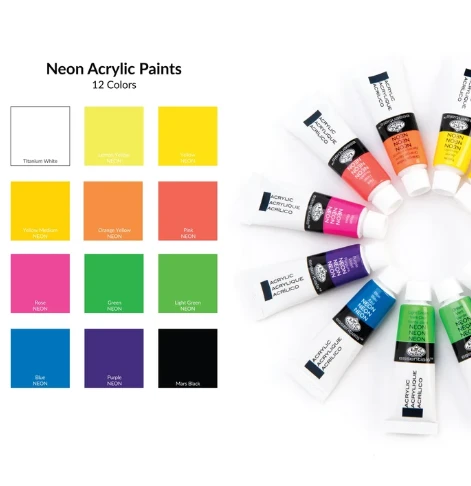 Acrylic Paint Set-Neon Colors 12ct.