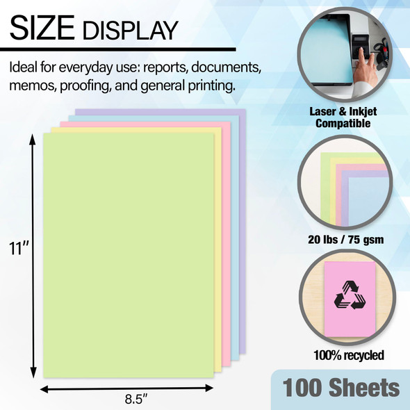 Paper Letter-Assorted Pastel Colors 100ct.