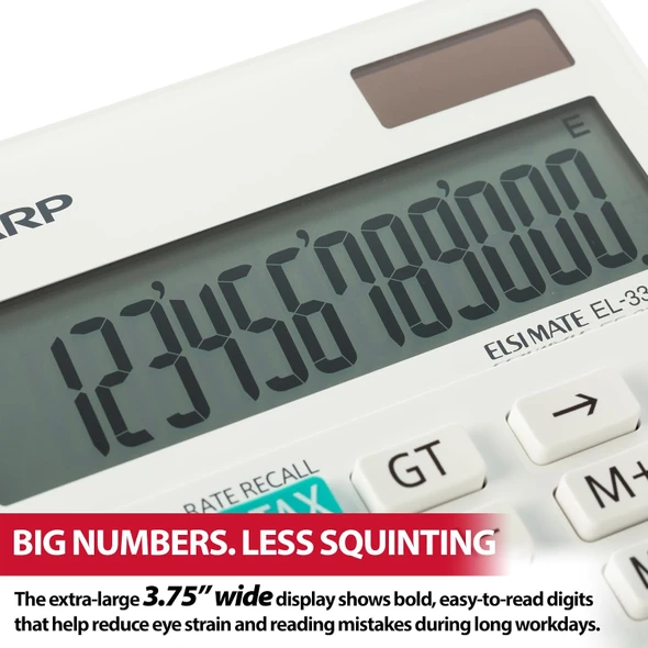 Calculator 12-Digits Twin Power Handheld  LCD (EL-334WB)