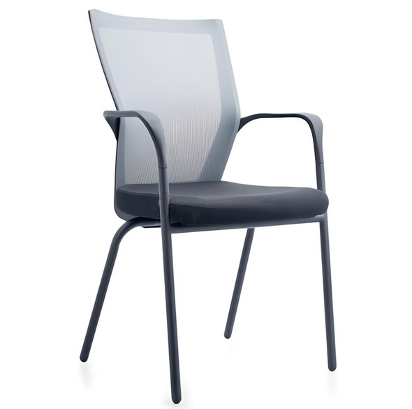 Chair PRIMA Visitor Mesh Back Black with Fixed Arms
