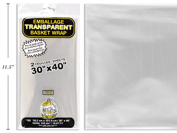 Cello Sheets-Clear 30"x 40" 2Pk