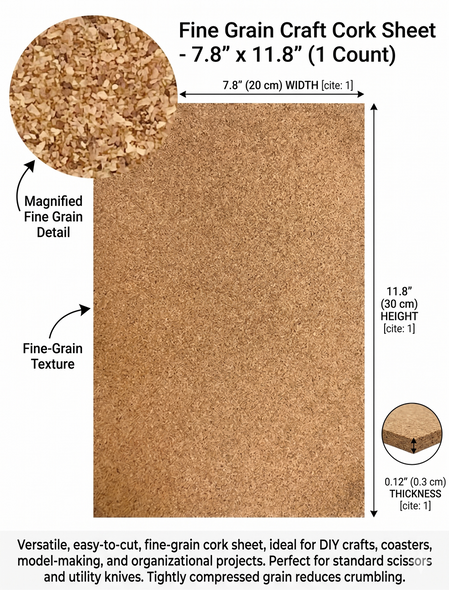 Cork Sheet 7.8 x 11.8" 1ct.