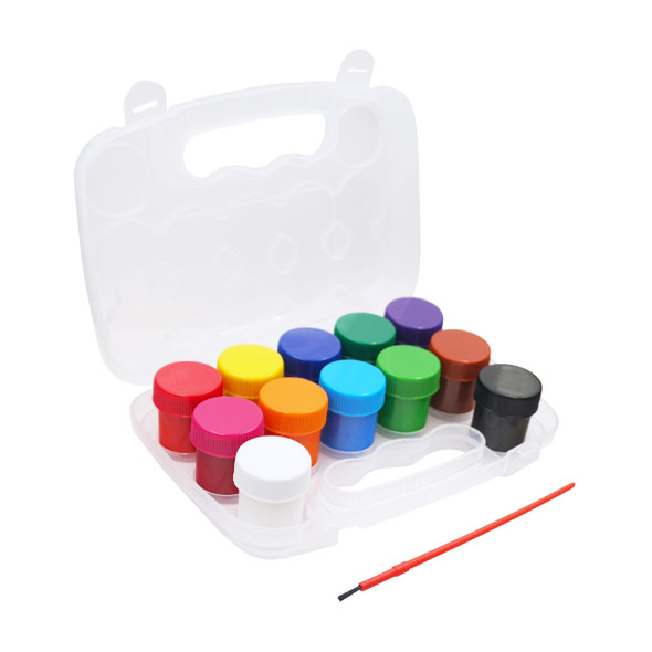 Tempera Paint w/Brush 12 Colors
