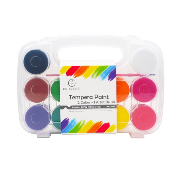 Tempera Paint w/Brush 12 Colors