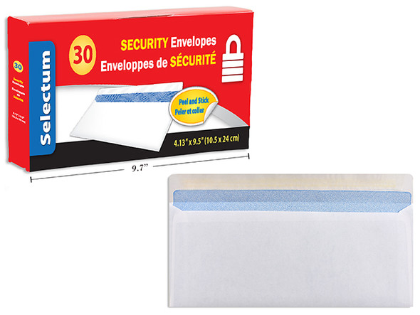 Envelopes-Security/Self Seal/White #10 (30/Box)