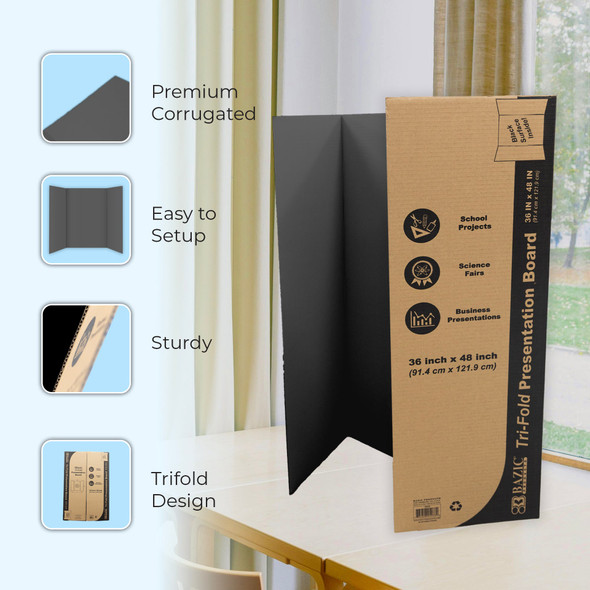 Presentation Board-Black/Tri-Fold 36 x 48"