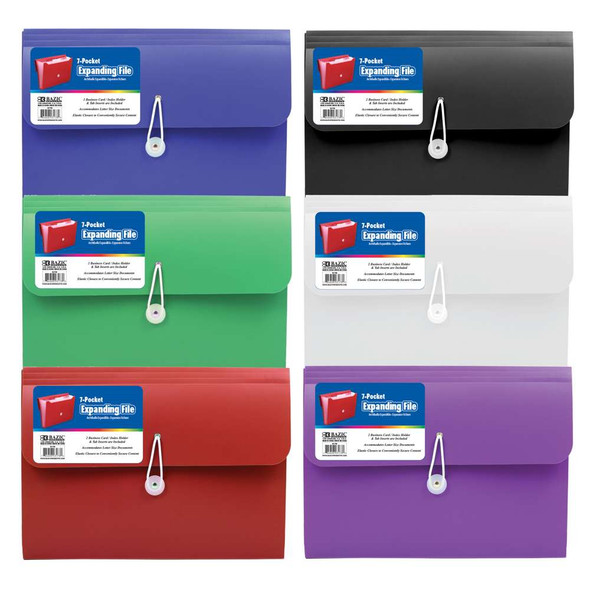Expanding File 7 Pockets Letter/Assorted Colors