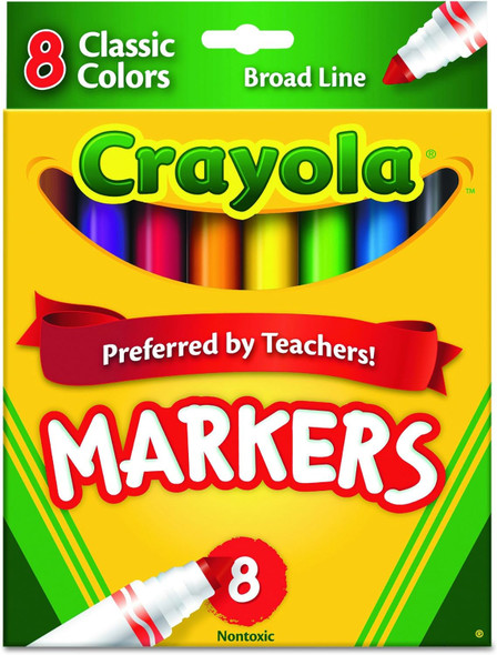 Markers Crayola 8Pk-Broad/Classic Colors