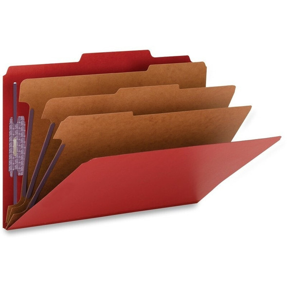 Partition Folder Legal 3-Division-8 Fasteners/Red (10/Box)