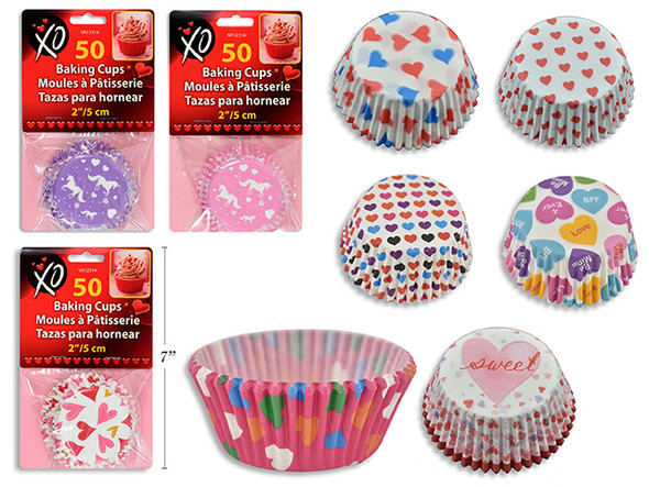 Baking Cups-Valentine Prints  2"  50Pk  (Pre-Order)