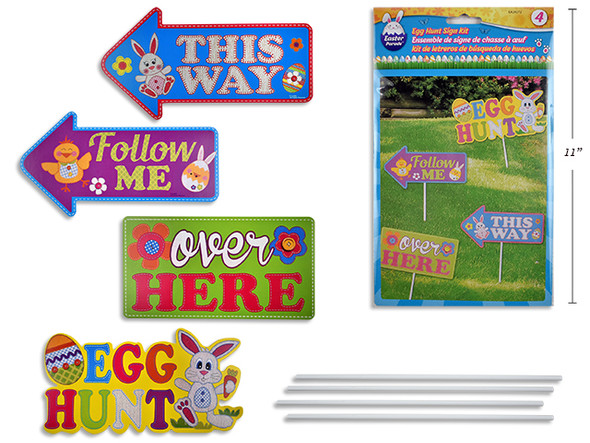 Egg Hunt Sign Kit 4Pk