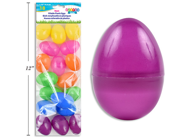 Eggs-Fillable/Neon 1.75in 18Pk (MOQ: 12)