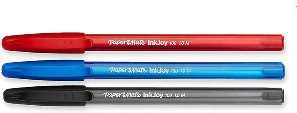 Pen InkJoy 100ST Ball Point Assorted Colors (Black, Red, Blue)/Medium Tip 8ct. (0/12)