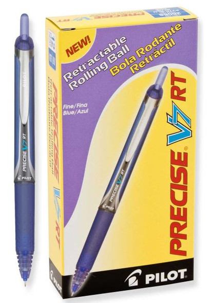 Pen Precise V7 Retractable Rolling Ball-Fine/Blue (Dozen)