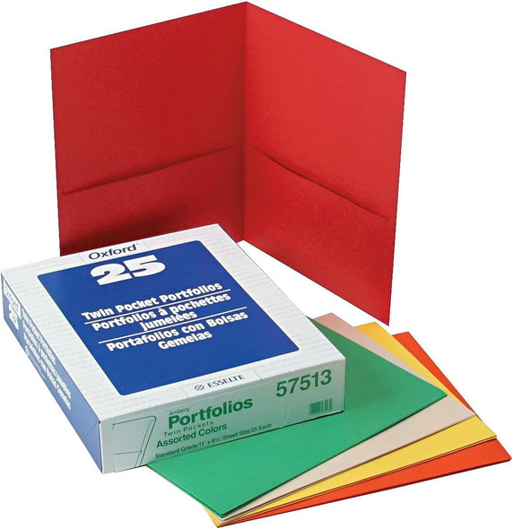 Portfolio Twin Pocket/Letter Size-Assorted Colors (25/Box) (ASG R1-P40)