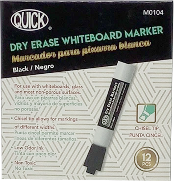 Dry Erase Markers Quick-Black (Dozen)
