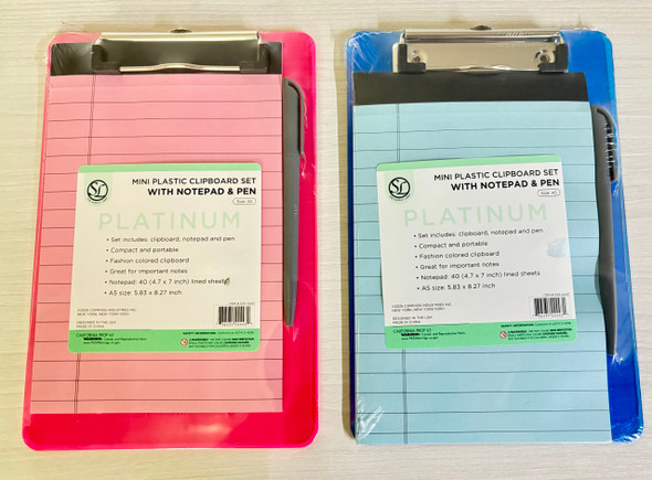 Clipboard w/Pad & Pen-Plastic (Mini)