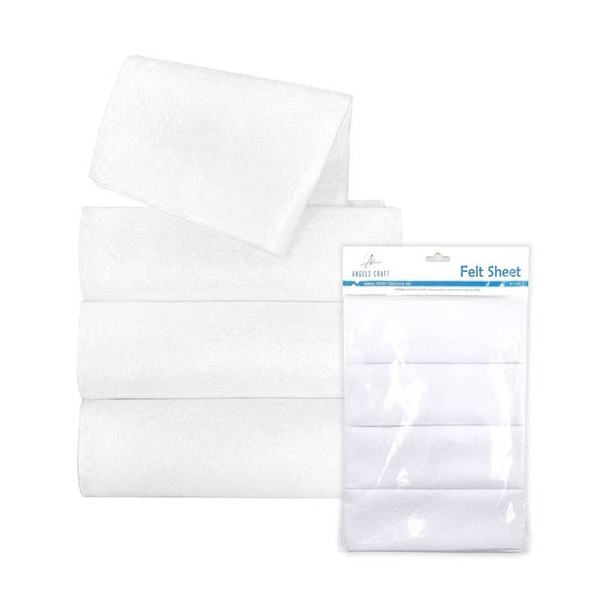 Felt Sheet-White 8x12  4ct.