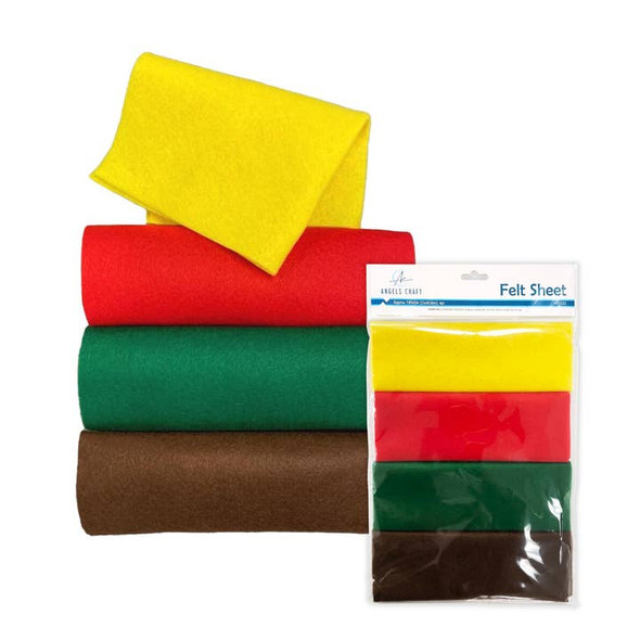 Felt Sheet-Primary Colors 7.87"x 12"  4ct.