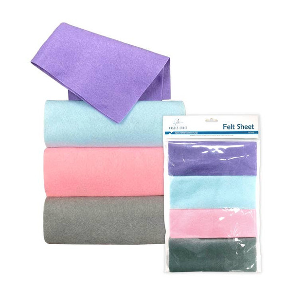 Felt Sheet-Pastel Colors 7.87" x 12  4ct.