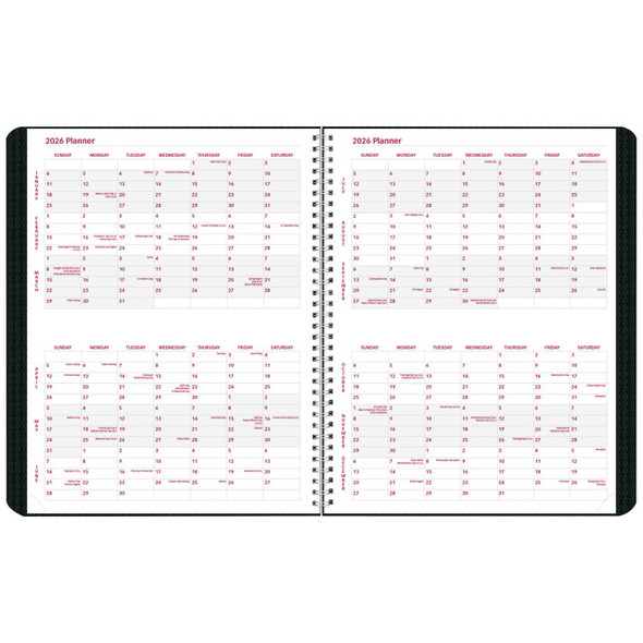 Planner 2026 Monthly 11x8.5" Black/Duraflex