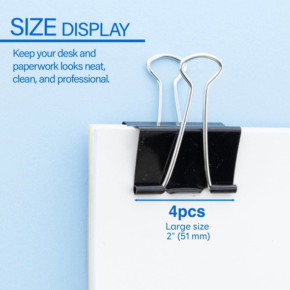 Binder Clips 2" Large 4ct.