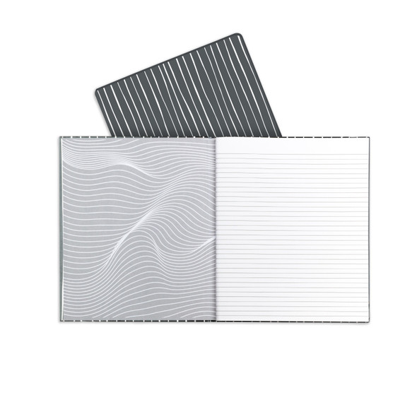 Notebook-Professional/Hardbound/Charcoal & White Stipes