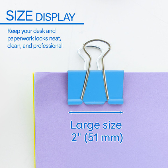 Binder Clips 2" Assorted Colors 4ct.