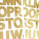 Alphabet Sticker 0.98" w/Gold Foil Layer Over Paper  2 Sheets