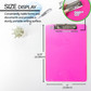 Clipboard w/Low Profile Clip Letter-Clear Colors