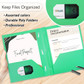 Portfolio-2 Pockets/3 Fasteners Assorted Colors-Plastic