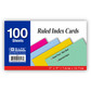 Index Cards 3"x 5" Ruled/Assorted Colors 100ct.