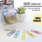 Paper Clips-Assorted Colors (Vynil Coated)/Jumbo 100ct.