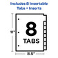 Index Dividers-8 Tabs (Clear Tabs)