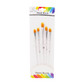 Brush Set w/Flat Round End & Clear Handle 5ct.
