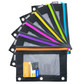 Pencil Pouch 3 Rings w/Mesh Window Neon-Black