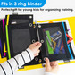 Pencil Pouch 3 Rings w/Mesh Window Neon-Black