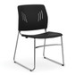 Chair OS Visitor Stackable Armless with Chrome Base, Black