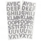 Alphabet Sticker 0.98" w/Silver Foil Layer Over Paper (2 Sheets)