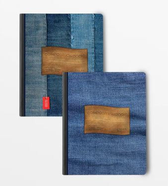 Notebook-Composition Jeans Design/Wide Ruled 100 Sheets