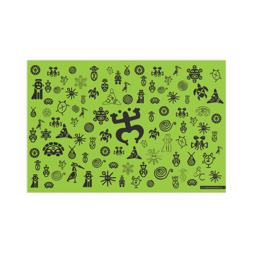 Poster de Símbolos Taino Color Verde Chillón - Un Toque único para decorar el hogar u oficina
