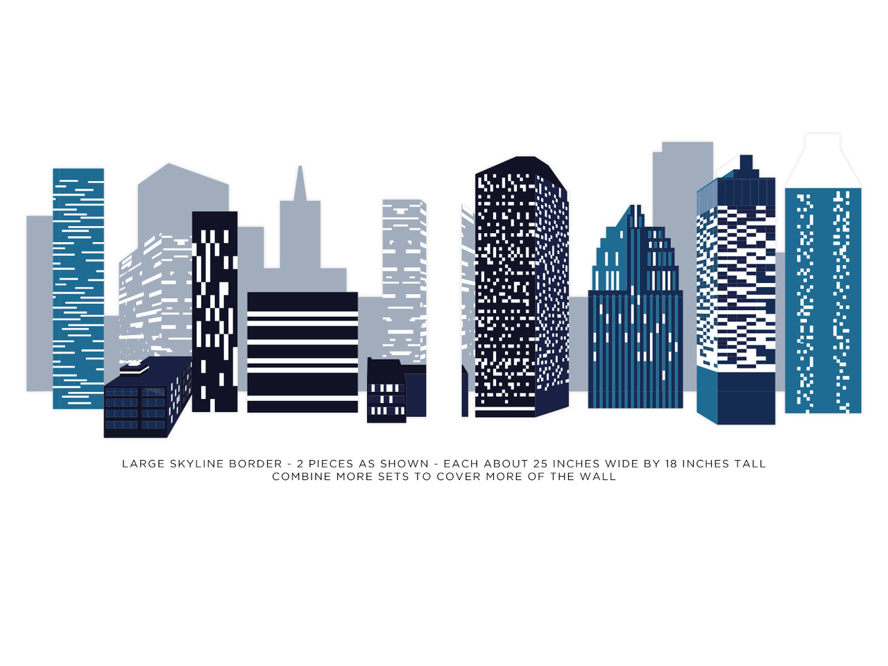 City Skyline Wall Border Fabric Wall Decal | Sunny Decals