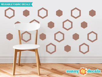 Hexagon Fabric Wall Decals - Honeycomb Pattern Wall Decor - Sunny Decals